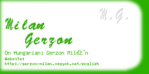 milan gerzon business card